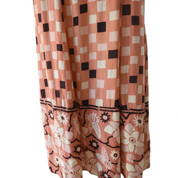 *Missing Waist Tie * O'Neill Peach Fuzz Print Dorthie Maxi Dress Size Small - Picture 6 of 8